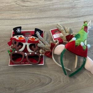 Holiday Christmas Headband & Glasses
